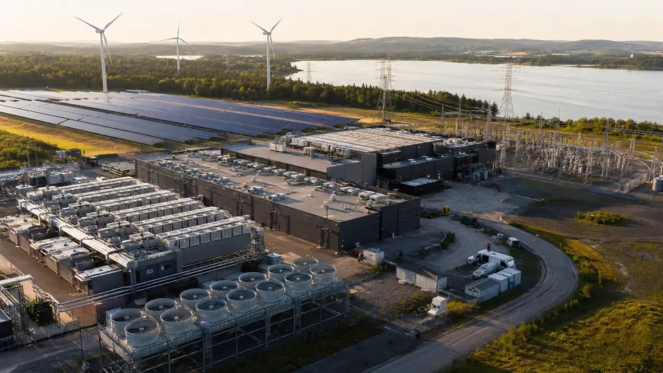 Data-centre compute connected with renewable energy, cooling and grid infrastructure